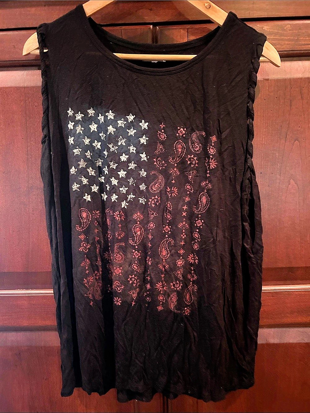 Black Paisley Tank Top